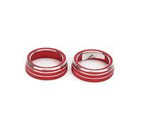 Akozon 2pcs Red Air Conditioning Ring Knob Covers for 10th Gen All Models 2016-2019