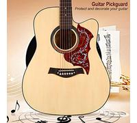 Akozon 2Pcs Self Adhesive Pickguard Scratchplate for 41 Folk Guitar Black (Red)