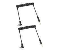 Akozon 2Pcs Universal 3.5mm to Male Flash PC Sync Cable Coiled Cord with Screw Lock for Digital Cameras, 2Pcs 30 80cm/11.8 31.5in 3.5mm Plug to Male Flash Sync Cord with Screw Lock