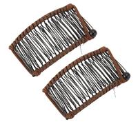 Akozon 2Pcs Vintage Banana Hair Clips Metal Woven Thread Easy To Use And Stylish Clincher Combs For Office Travel Everyday, Multifunctional Accessory For Home Use (Dark Coffee)