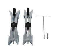 Akozon 2Pcs X Shape Wheel Stabilizer for RV Tire Chock - Cast Steel Friction Stabilizer for Travel Trailers, Campers & Motorhomes - Adjustable Wheel Chock with Drill Bit