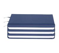 Akozon 3-Pack A6 PU Leather Business Notepad with Elastic Strap and Bookmark - Stylish Hardcover Diary for Office, Travel, and Note-taking (Blue)