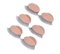 Akozon 3 Pairs Replacement Eyelids - Silicone Double Eyelashes for Mannequin Head, Grafting Practice, Ideal for Beginners and Eyelash Training (Pink)