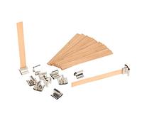 Akozon 33Pcs Wood Candle Wicks Set - Eco-Friendly Smokeless Wooden Candle Wicks with Base for DIY Candle Making, Compatible with All Types of Wax