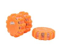 Akozon 3Pcs LED Road Flare Emergency Light Rechargeable Type C with Magnet Base - Flashing Disc Safety Beacon for Cars, Trucks, RVs, Boats - 9 Modes for Roadside Emergencies
