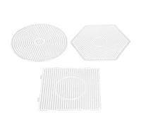 Akozon 3Pcs Plastic Beads Boards Fuse Pegboards Craft Template Square Round Hex 5mm, Multifunctional Accessory for Home Use