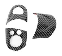 Akozon 3Pcs Steering Wheel Panel Cover Carbon Fiber Scratch Fits R54 R55 R56 R60 Abs Plastic Trim Frame Moulding