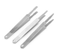 Akozon 3PCS Terminal Cleaner Set Terminal Removal Tool Cleaning Wiring Tweezer Tool Electrical Connector Tweezer for Small Electrical Spade Pin Connector Terminal Cleaning Tweezers