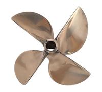 Akozon 4 Blade Brass Propeller 67mm Diameter 1.7 Inch Pitch 6717 Replacement Prop with Direct Fit for OD RC Boat 836
