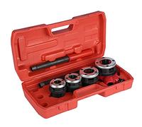 Akozon 4 Dies Manual Plumber Pipe Threading Kit 1/2" 3/4" 1" /" Threader Tool, Industrial Super Cut Premium Quality Piece Thread Cutting Set