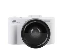 Akozon 4K Digital Camera HD Autofocus Mirrorless Camera 64MP Retro 18X Zoom Flip Screen 0.45X Wide Angle Lens Travel