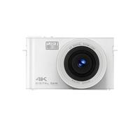 Akozon 4K Digital Camera Video Camera 64MP IPS Touch Panel Auto Focus 18X Digital Zoom Built in Flash Battery Anti Shake MP3 Music Students Teenagers (White)