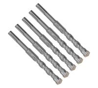 Akozon 5 Pcs Hammer Drill Bit Set - 160mm Length, 2 Flute Self Centering Carbide Tip Bits for Impact Drilling in Brick, Stone, and Concrete (15mm)