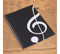 Akozon 50 Pages Musical Notation Staff Notebook Music Manuscript Writing Paper, 50 Pages Musical Notation Staff Notebook Blank Sheet Music Manuscript Writing Paper Yellow Score (Black note