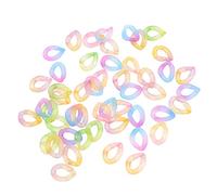 Akozon 50 Pcs Colorful Detachable Acrylic Open Chain Link for DIY Jewelry Making - Versatile Buckle Decoration for Necklaces, Bracelets, and More (Transparent Two Color)