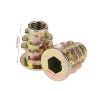 Akozon 50 Pcs M5*13mm Zinc Alloy Hex Drive Wood Insert Nuts, Threaded Furniture Nuts Assortment Kit with Hex Socket Screw