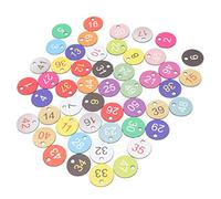 Akozon 50Pcs Round Plastic Number 1 50 for Beekeeping Livestock Farming, Abs Material Number Labels with Small Holes for Easy Attachment, Colorful Coding for Poultry Management (1-50)