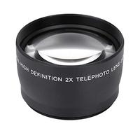 Akozon 58mm 2X Telephoto Lens, 2X Magnification, E Mount, Aluminium Alloy Body with Optical Glass Elements, Compatible with E Mount Cameras