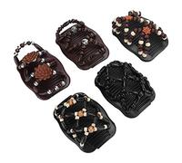 Akozon 5pcs Beaded Double Hair Comb Clip Set - Stretchy Hair Accessories for Women - Versatile Styling Tool for All Hair Types