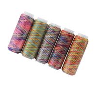 Akozon 5pcs Multicolor Gradient Sewing Quilting Embroidery Thread Spools Garment Accessory, Variegated Polyester Manual Machine Embroidery Sewing Thread 110m/120 Yard