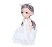 Akozon 6.7-inch Movable Joints Baby Doll with Beautiful Dress - Adorable Fashion Doll for Kids with Smooth Hair and Flexible Limbs for Dress Up Fun