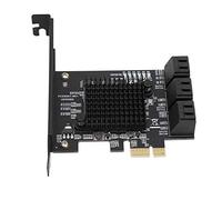 Akozon 6 Port 3.0 PCI Express Expansion Card Riser Card Compatible for SATA6G 3G 1.5G HDD, 6 Port PCI Express 2.0 III 6Gbps Controller
