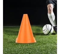 Akozon 6pcs 18cm Soccer Training Cone Markers - Bright Orange Football Barriers for Practice (Orange)