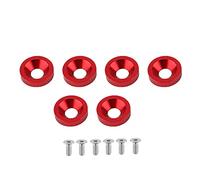 Akozon 6pcs Car Motorcycle License Plate e Screw/Fastener and Washer Kit - Blue, Universal Fit for Fender, Bumper, Engine Cover (Red)