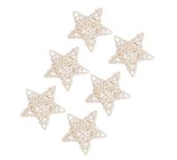 Akozon 6Pcs Diy Crafts Rattan For W Party Christmas Decoration Star Stars Small Rattan Hearts (White)