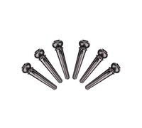 Akozon 6Pcs Set Black Brass Guitar Bridge Pins for Folk Guitars - Replacement Parts for Enhanced Tone (Black)