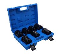 Akozon 7PCS Wheel Bearing Locknut Socket Set, 1/2 Inch Drive Hex and Rounded Axle Nut Sockets, for Cars Trucks SUVs