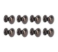 Akozon 8pcs 1:12 Scale, Simple Style Dollhouse Door Handle Knobs Round Head Miniature Pull Metal (Black)