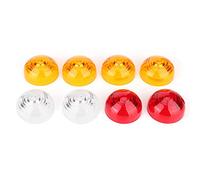 Akozon 8Pcs Round LED Clearence Light Lamp Lens Kit Front Rear Side Marker Indicators Light Taillight Brake Stop Lamp Side Indicator Tail Light Lamp Lens for Land Rover Series 3 All Models