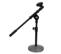 Akozon Adjustable Height Desk Mic Stand with Weighted Round Base and Boom Arm for Meetings and Broadcasting