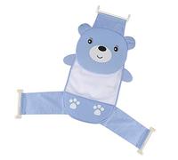 Akozon Adjustable Newborn Baby Bath - Support Net Bathtub Sling with Padded Pillow & Safety Buttons - Ideal for Infants & Toddlers Up to 44lbs Blue Bear Design