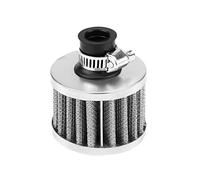 Akozon Air Intake Filter, Akozon Universal Car Air Filter, Car Intake Air Filter 12mm Cold Air Intake Filter Kit Universal Crankcase Vent Cover (Silver)