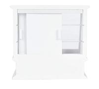 Akozon Akozon 1:12 Dollhouse Miniature Simulated Wooden Cake Cabinet with Sliding Door - Exquisite Dollhouse Furniture Decor for Kids (White)