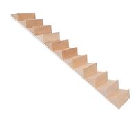 Akozon Akozon 1:12 Miniature Wood Staircase - DIY Dollhouse Step Stair Craft Accessory for Creative Home Decor (No handrail stairs)