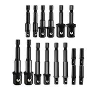 Akozon Akozon 16-Piece Impact Socket Adapter Set with H-ex Shank Drill Extension - Versatile Tool Kit for Easy Attachment & Use with Cordless Drivers and Ratchets (16PCS)