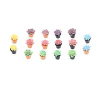 Akozon Akozon 16Pcs Miniature Dollhouse Potted Plants - Lifelike Resin Succulents in 1:12 Scale - Vivid Colors for Home Decor, Microlandscape, and DIY Projects