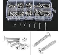 Akozon Akozon 260PCS M3 Hex Socket Flat Head Screw and Nut Set in 304 Less Steel with Organized Storage Box for Versatile Applications