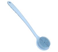 Akozon Akozon Dual Sided Silicone Back Brush with Long Handle for Shower - Anti-Slip Back Scrubber with Easy Grip, Ergonomic Design, Quick Drying, Suitable for All Ages & Pets (Nordic Blue)