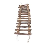 Akozon Akozon Eco-Friendly Pet Climbing Ladder for Parrots, Chinchillas & Hamsters - Flexible Wooden Bridge with Steel Wire for Exercise & Play (50CM)