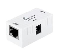 Akozon Akozon Mini POE Power Separator and Combiner - Universal RJ45 Connector for AP Network Bridge, Black POE Injector for Smart Devices (White)