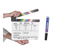 Akozon Akozon Professional Acrylic Clapperboard for Film and TV Production - Dry Erase Marker Board with Eraser - Ideal for Directors and Cinematographers (Multicolored Stick)