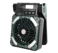 Akozon Akozon Solar Cam Fan with 5200mAh Battery Type C Charging, Brushless Motor, 4 Adjustable Speeds, Low Noise, LED Light Timer for Outdoor Activities and Fishing (Green)
