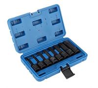 Akozon Allen Hex Bit Socket Set, 8 Piece, 1/2 Inch Drive, H5-H19 | Chrome-molybdenum Steel, Finish, Impact Gun Compatible, Labeled Sizes, Plastic Case, Workshop Use
