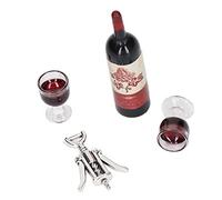 Akozon Amazing Miniature 1:12 Doll House Red Wine Set - Simulation Red Wine Bottles, Glasses, and Bottle Opener - Ideal for Doll House and Fairy Garden Decoration