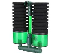 Akozon Aquarium Bio Double Sponge Cleaner Filter Fish Tank Submersible Foam Filter Professional Accessories for Use (QS-200A L size with filter box)