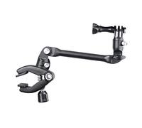 Akozon Articulating Arm Camera Mount 360° Adjustable Magic Arm Replacement Xiaoyi AEE Guitar Drum Keyboard Bass Wind Instrument Microphone Mount Black 10-inch